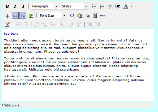 Text being edited