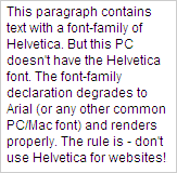 helvetica  degraded in web browser on PC