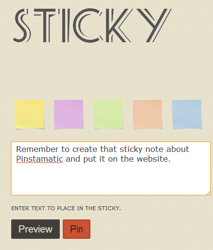 Pinstamatic sticky Pinstamatic sticky